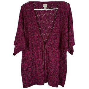 Venezia open front tie eyelet coverup Sz 18/20
